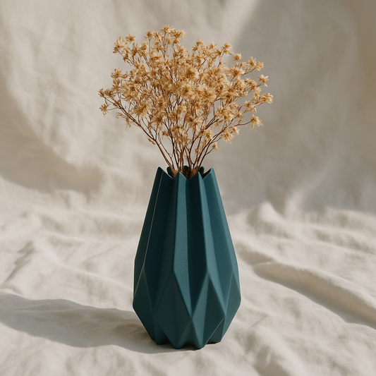 Obsidian Fold – Geometric Vase