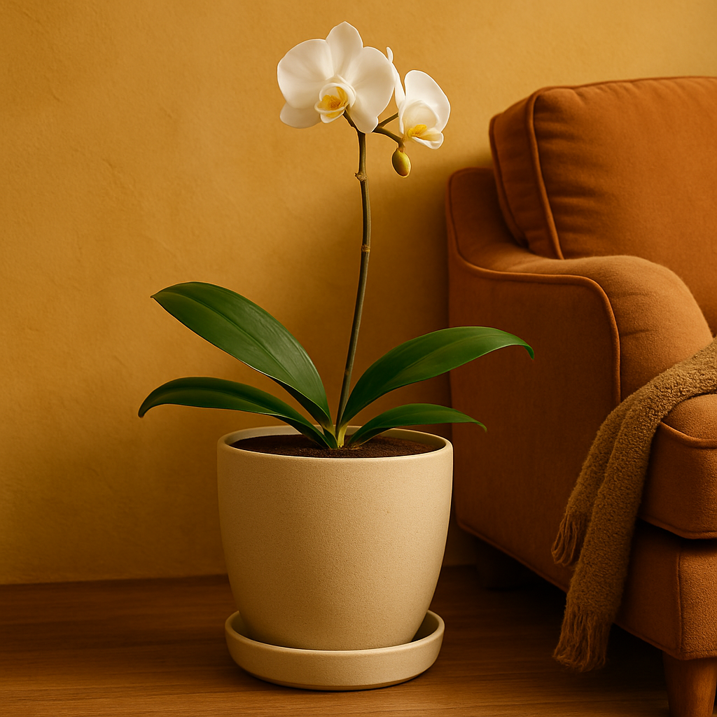 White Orchid  Planter