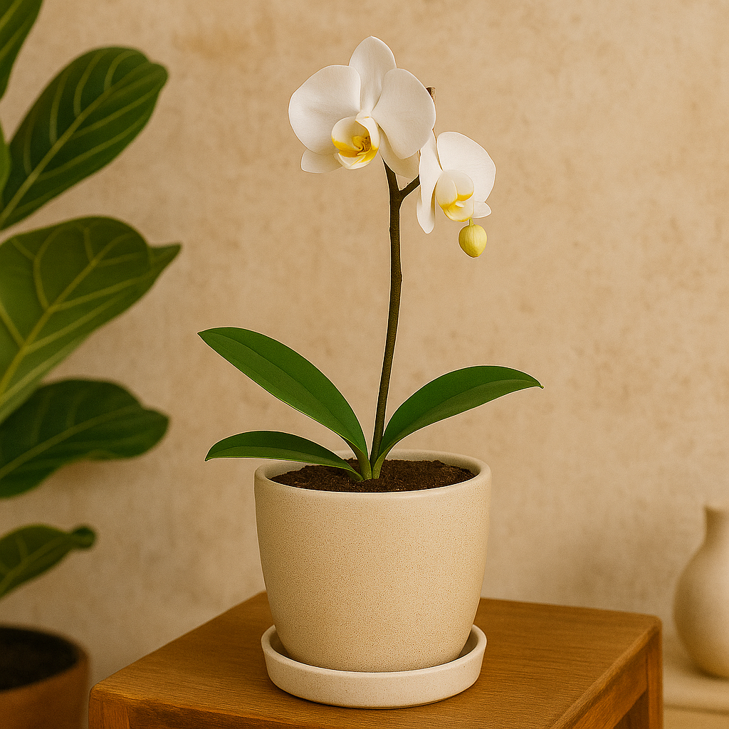 White Orchid  Planter