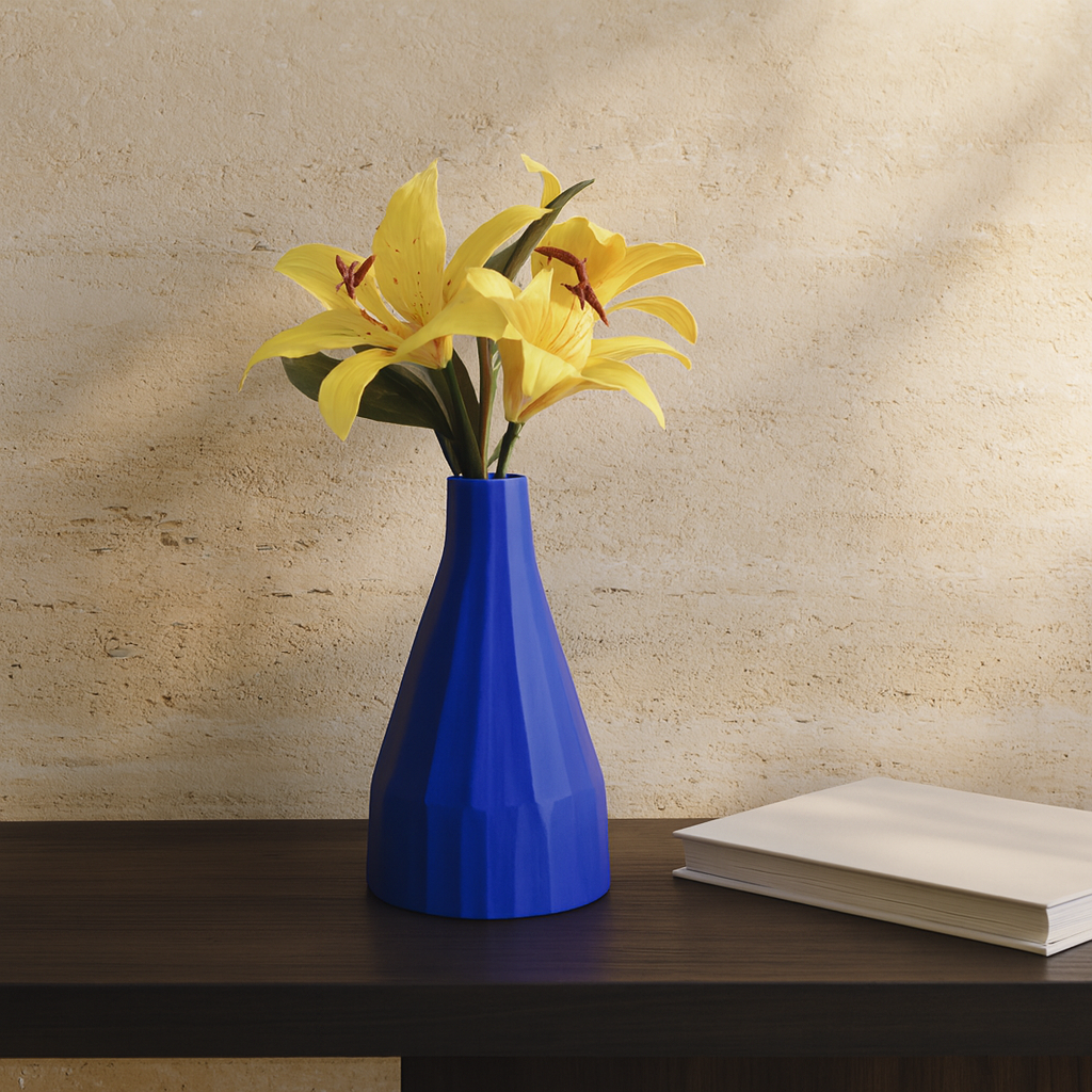 Cobalt Facet Vase
