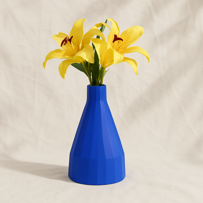 Cobalt Facet Vase