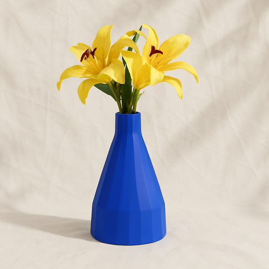 Cobalt Facet Vase