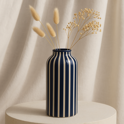 🪻 Striava – Elegance Striped Ceramic Vase
