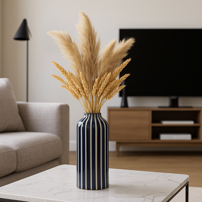 🪻 Striava – Elegance Striped Ceramic Vase
