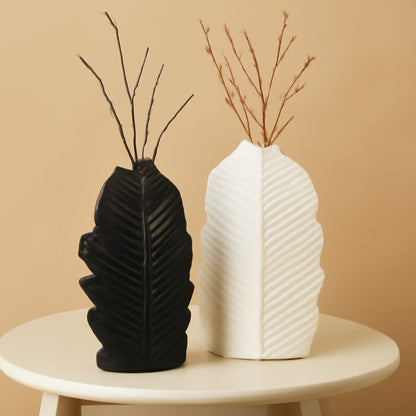Noirc &  Blanc LeafForm Vases